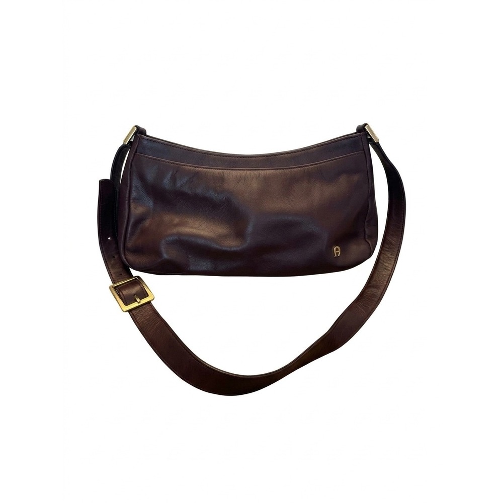 Etienne Aigner Oxblood Burgundy Leather Shoulder Bag Vintage Gold Logo Hobo